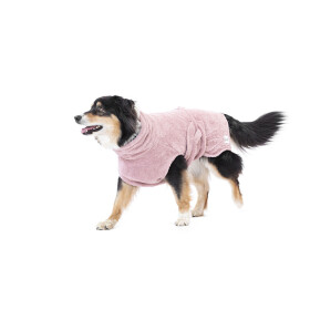Hundebademantel aus Bio-Baumwolle "Pink Berry" S