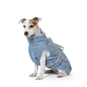 Hundebademantel aus Bio-Baumwolle "Ocean Blue" 4XS